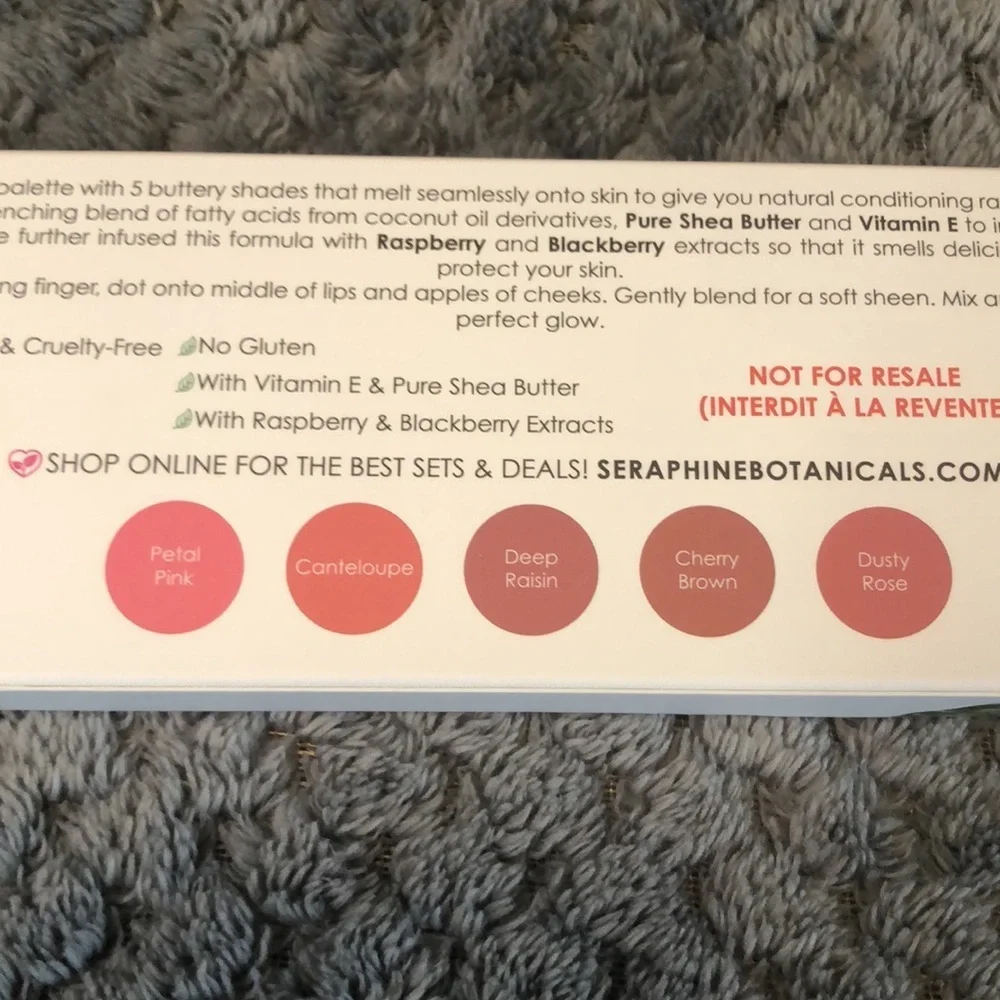 Seraphine botanicals Rhubarb+Rose Creamy Lip & Cheek Palette, NIB - Picture 4 of 7